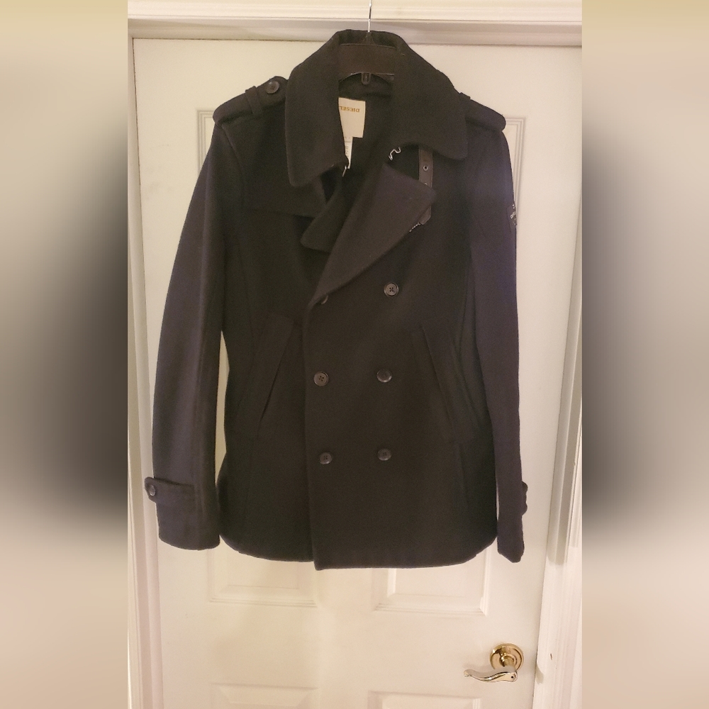 Diesel 1978 Only the Brave - wool/rayon coat dark navy blue